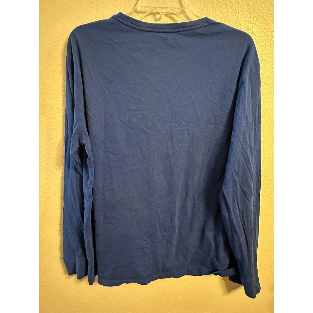 Polo Ralph Lauren Mens Long Sleeve T Shirt Pocket Crew Neck Blue